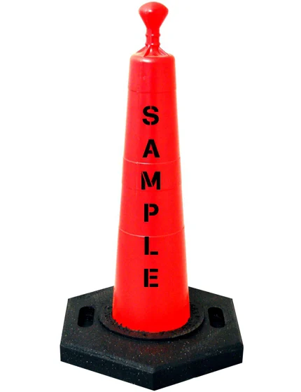 28\" Grabber Cone with 10 lb Base w/Custom Stencil