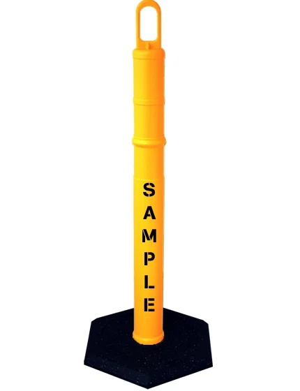 42\" YELLOW Looper Tube with 12 lb Base with Custom Stencil