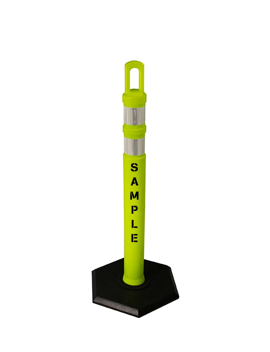 Arch-Top Delineator Tubes - Lime - 18 lbs Base