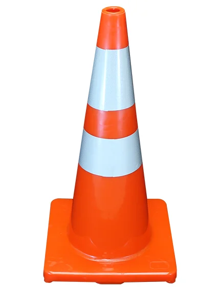 Solid Orange, 28\", 5 lb, Economy Cone w/6\" \u0026 4\" Reflective Collars