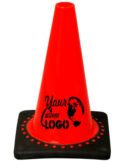 Orange 12\" Traffic Cone with Black Base