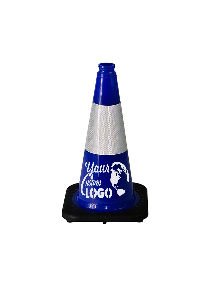 Dark Blue 18\" Traffic Cone with Black Base