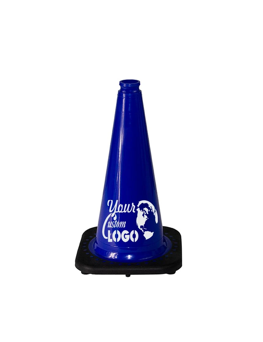 Dark Blue 18\" Traffic Cone with Black Base