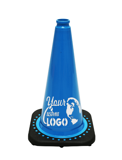 Light Blue 18\" Traffic Cone with Black Base