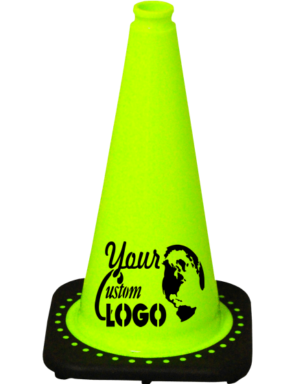 Lime 18\" Traffic Cone with Black Base