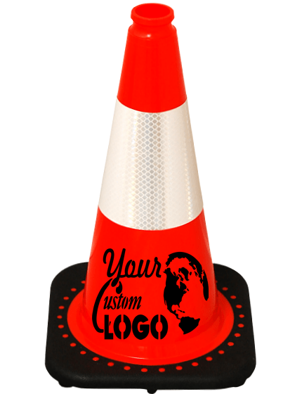 Orange 18\" Traffic Cone with Black Base