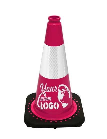 Pink 18\" Traffic Cone with Black Base