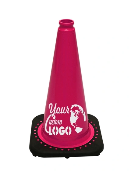 Pink 18\" Traffic Cone with Black Base