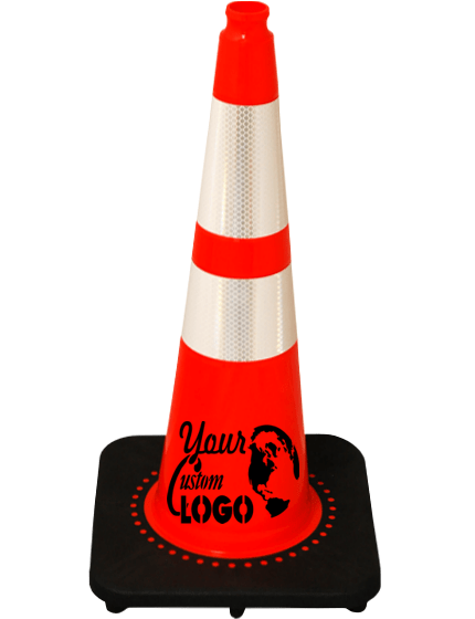 Orange 28\" 7 lbs. SlimLine Traffic Cone with Black Base