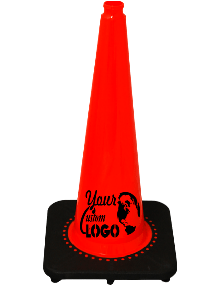Orange 28\" 7 lbs. SlimLine Traffic Cone with Black Base