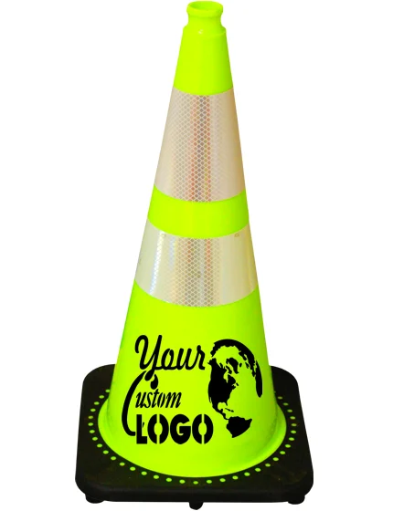 Lime 28\" Traffic Cone with Black Base