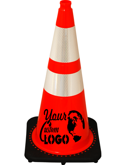 Orange 28\" 7.0 Lb. Traffic Cone with Black Base