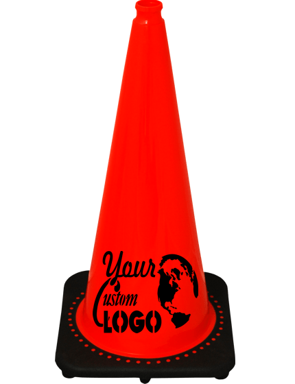 Orange 28\" 7.0 Lb. Traffic Cone with Black Base
