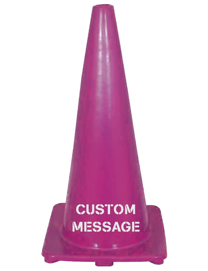 Solid Purple 28\", 5 lb, Economy Cone with Custom Stencil
