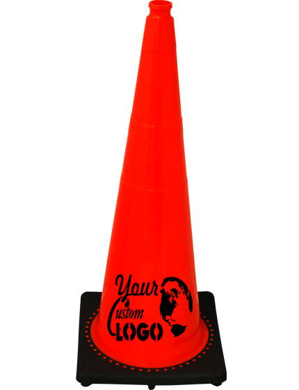 Orange 36\" 10.0 Lb. Traffic Cone with Black Base