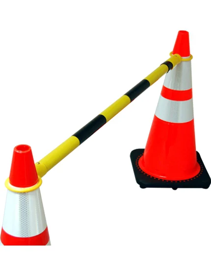 4\u0027 - 7\u0027, \u0027STANDARD\u0027, Black \u0026 Yellow Reflective Cone Bar