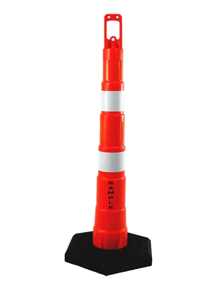 42\" Channelizer Cone w/Four (4) 4\" EG Reflective Collar,16 lb Recycled Rubber Base \u0026 Custom Stencil