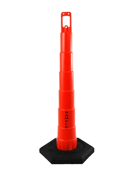 42\" Channelizer Cone with 16 lb Recycled Rubber Base with Custom Stencil