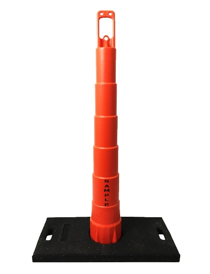 42\" Channelizer Cone with 30 lb Recycled Rubber Base with Custom Stencil