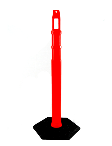 42\" \u0027Square Top\u0027 Delineator Tube with 18 lb Base