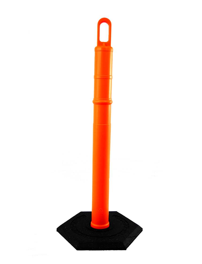 42\" ORANGE Looper Tube with 12 lb Base