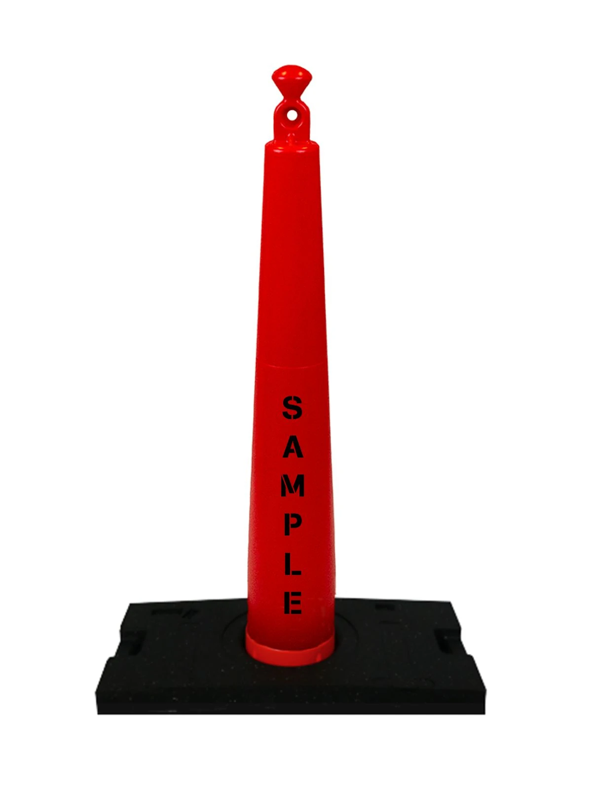 42\" Grabber Cone with 30 lb Recycled Rubber Base with Custom Stencil