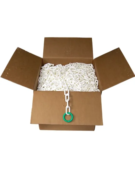 500\u0027 Box of White 2\" Link, Standard Plastic Chain