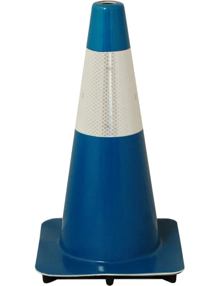 Blue 18\" Flow Molded Traffic Cone w/6\" Reflective Collar
