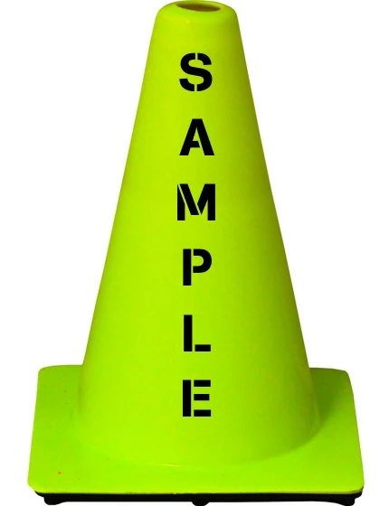 Lime 12\" Cones with Custom Stencil