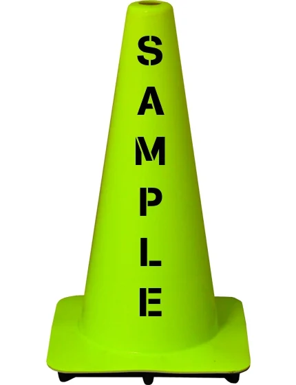Lime 18\" Cones with Custom Stencil