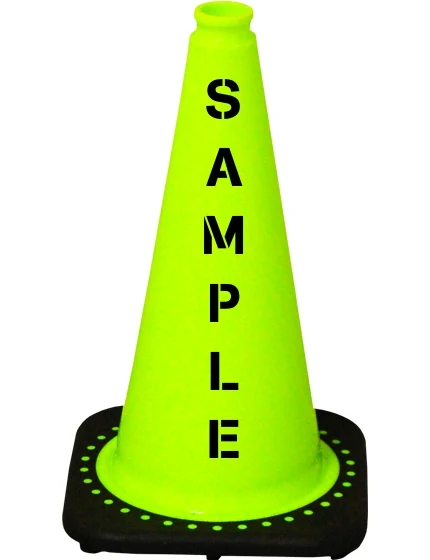Lime 18\" Black Base Cone with Custom Stencil