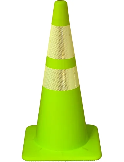 Lime 28\" Flow Molded Cone with 6\" \u0026 4\" Reflective Collars