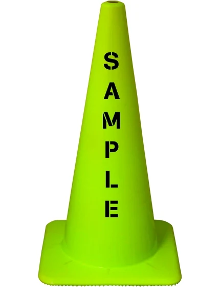 Lime 28\" Flow Molded Cone with Custom Stencil