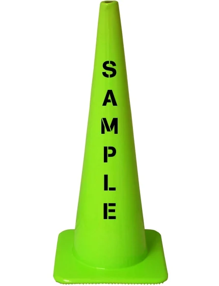 Lime 36\" Cone with Custom Stencil