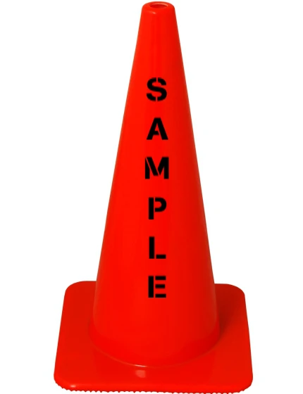 Orange, 28\", 10 lb Flow Molded Traffic Cone w/Custom Stencil