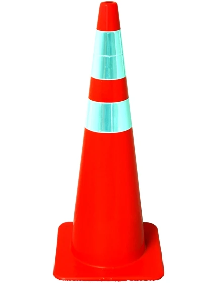 Orange, 36\", 10 lb, Flow Molded Traffic Cone w/6\" \u0026 4\" Reflective Collars