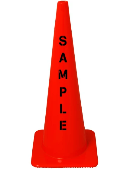 Orange, 36\", 10 lb, Flow Molded Traffic Cones w/Custom Stencil