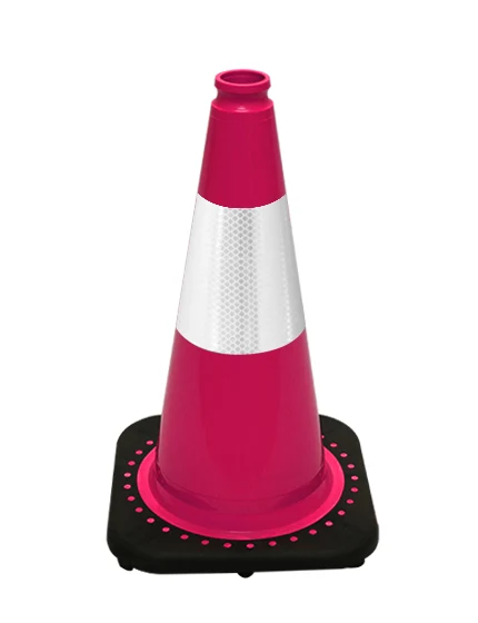 Pink 18\" Black Base Cone with 6\" Reflective Collar