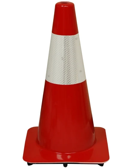 Red 18\" Flow Molded Traffic Cone w/6\" Reflective Collar