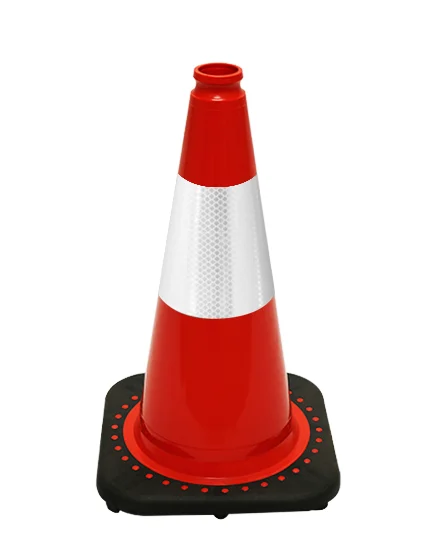 Red 18\" Black Base Cone with 6\" Reflective Collar