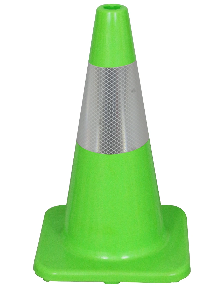 Solid Lime, 18\" Economy Cone with 6\" Reflective Collar