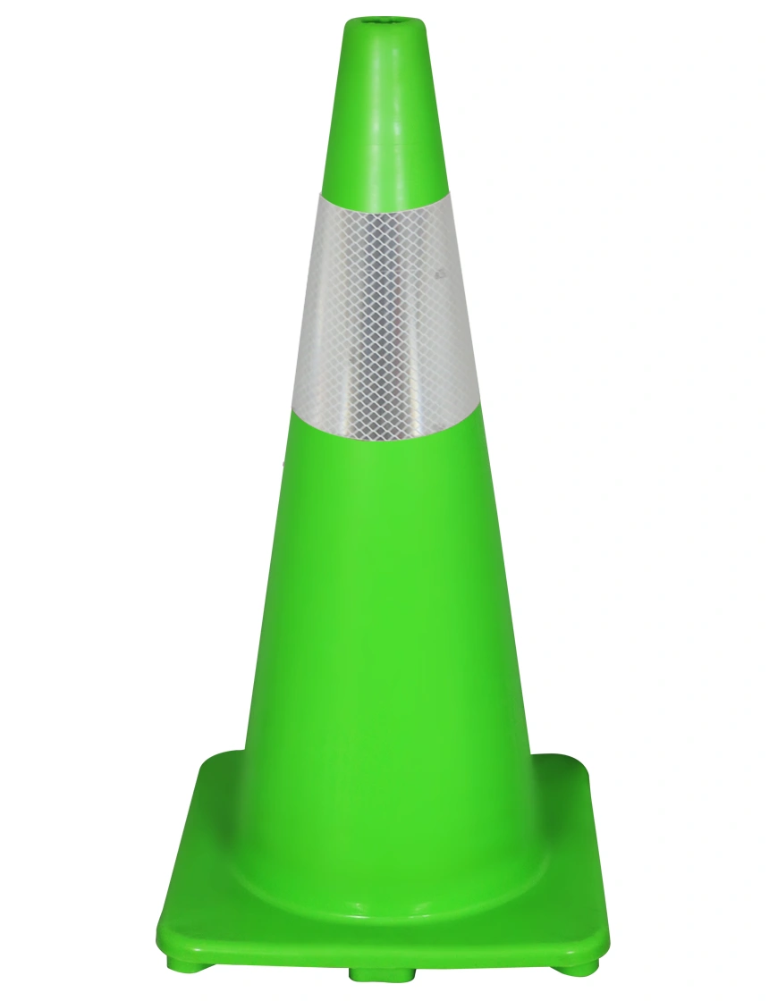 Solid Lime 28\", 5 lb, Economy Cone with 6\" Reflective Collar