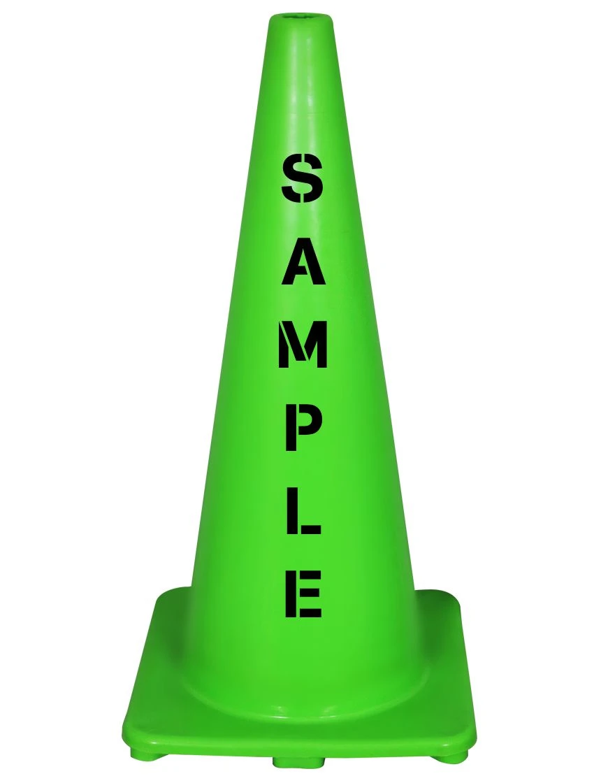 Solid Lime 28\", 5 lb, Economy Cone with Double Sided (2x) Custom Stencil