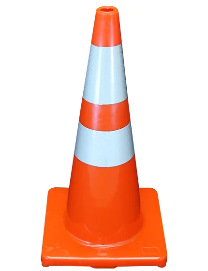 Solid Orange, 28\", 5 lb, Economy Cone w/6\" \u0026 4\" Reflective Collars
