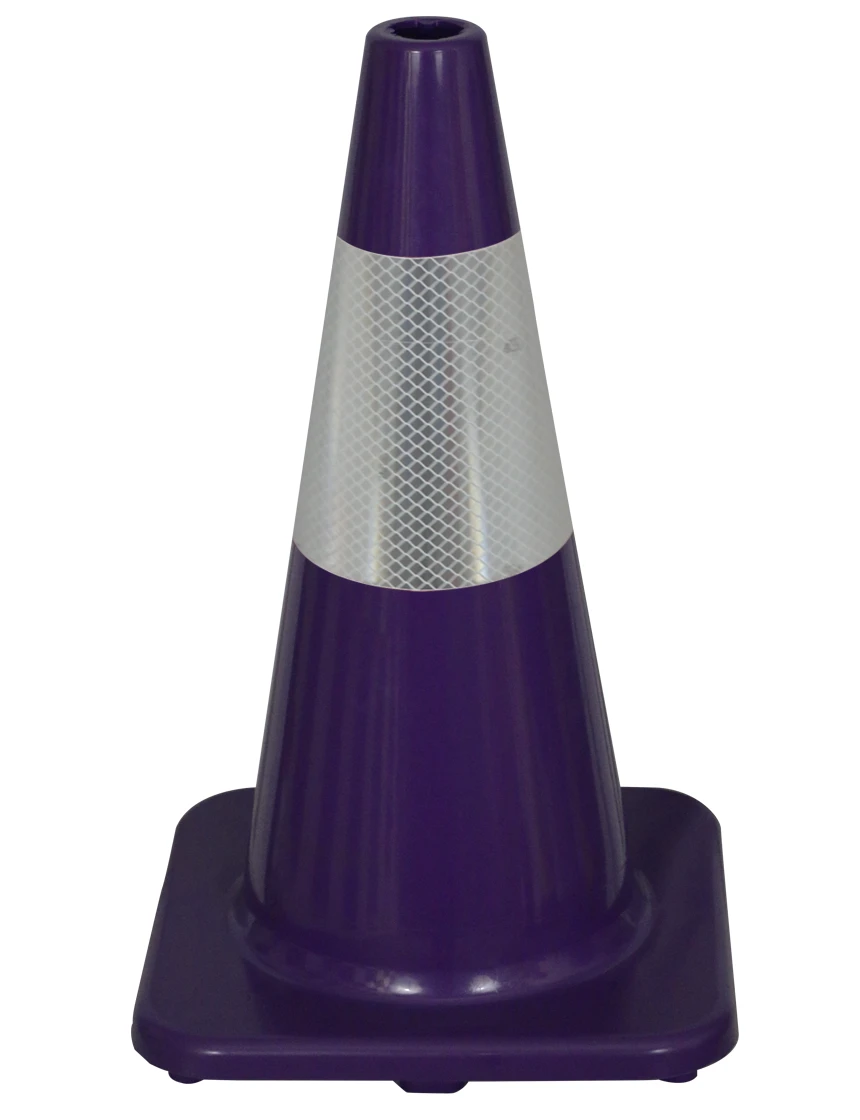 Solid Purple, 18\" Economy Cone with 6\" Reflective Collar