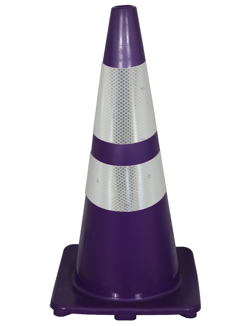 Solid Purple , 28\", 5 lb, Economy Cone w/6\" \u0026 4\" Reflective Collars