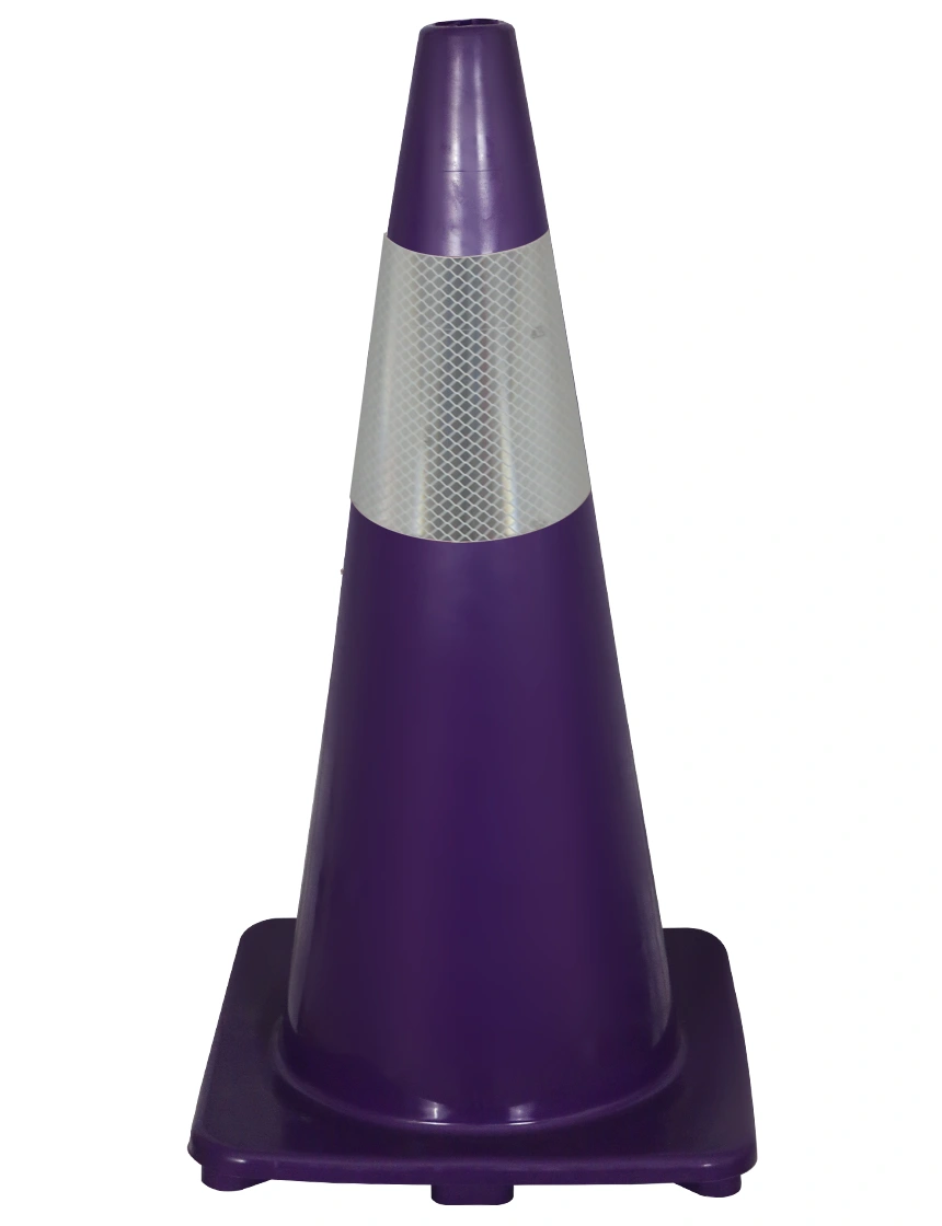 Solid Purple 28\", 5 lb, Economy Cone with 6\" Reflective Collar