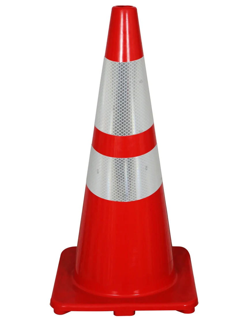 Solid Red 28\", 5 lb, Economy Cone w/6\" \u0026 4\" Reflective Collars