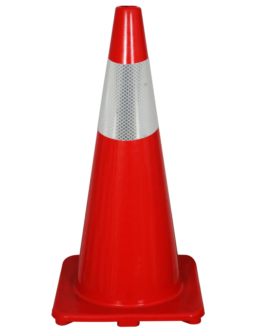 Solid Red 28\", 5 lb, Economy Cone with 6\" Reflective Collar