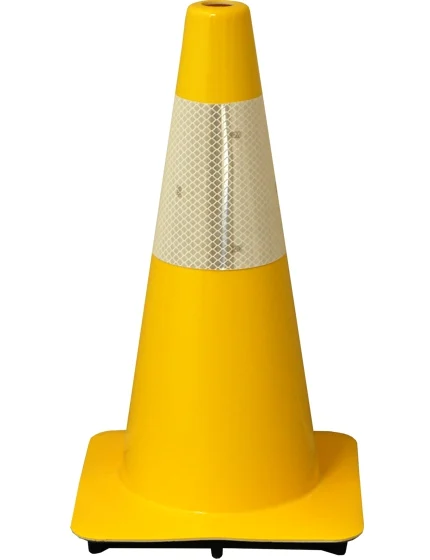 Yellow 18\" Flow Molded Traffic Cone w/6\" Reflective Collar